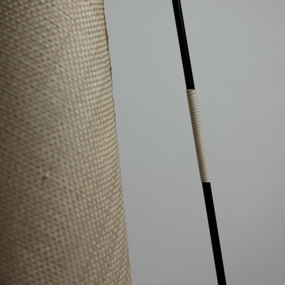 Rare Lampadaire Kaiser Leuchten avec abat-jour en fibre tressée, Allemagne, années 1950 – Wicker, Brass (photo 9 of 16)