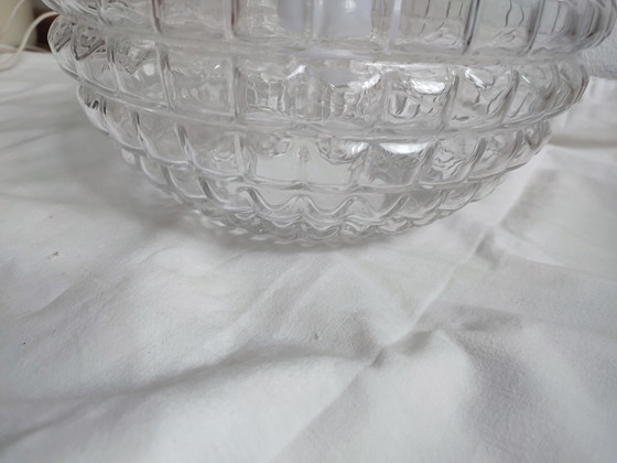 Image 1 of Crystal glass pendant bulb ceiling lamp Peill & Putzler 1960