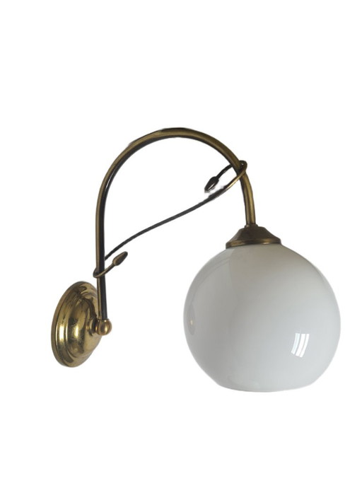 Appliques Art Déco, Pologne, années 1950 – wandlampen, Glass, Brass