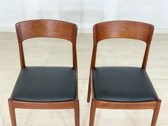 Image 1 of 2x Henning Kjarnulf chairs / teak dining chairs / vintage kitchen chairs