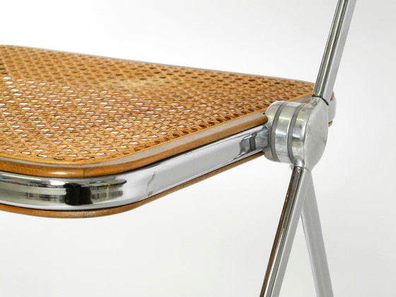 Image 1 of Rare chaise pliante Plia des années 1970 avec canne viennoise, par Giancarlo Piretti pour Castelli