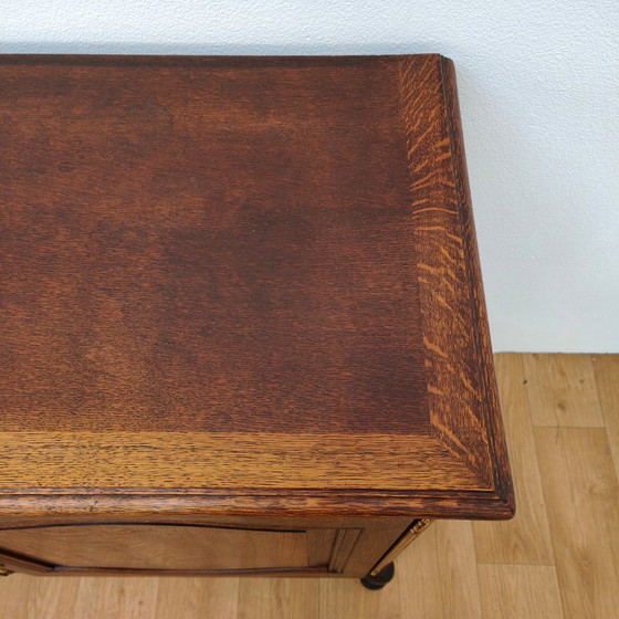 Vintage rustic wooden sideboard, wall cabinet, buffet. (photo 12 of 17)