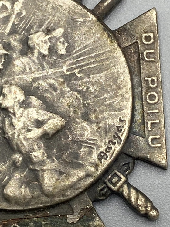 Médaille Journée du Poilu 1915 par Bargas – Marne, Yser, Verdun, Somme – Objets déco (photo 3 of 3)