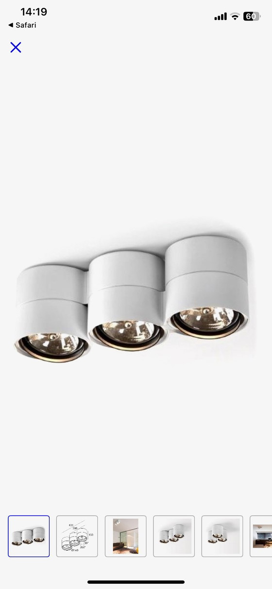 Image 1 of 3x Delta Light Link 311 opbouwspot (3x3 halogeen) (design, wit)