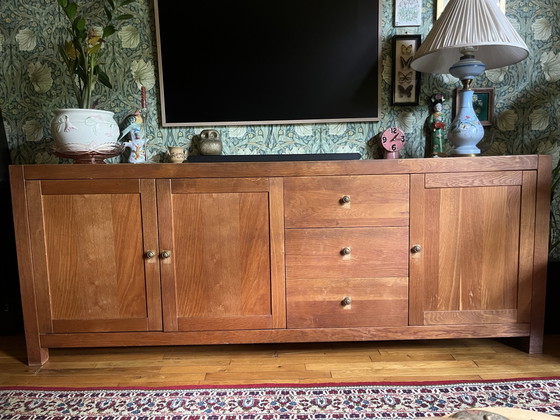 Image 1 of Modern klassiek dressoir massief (teak)hout 220 cm
