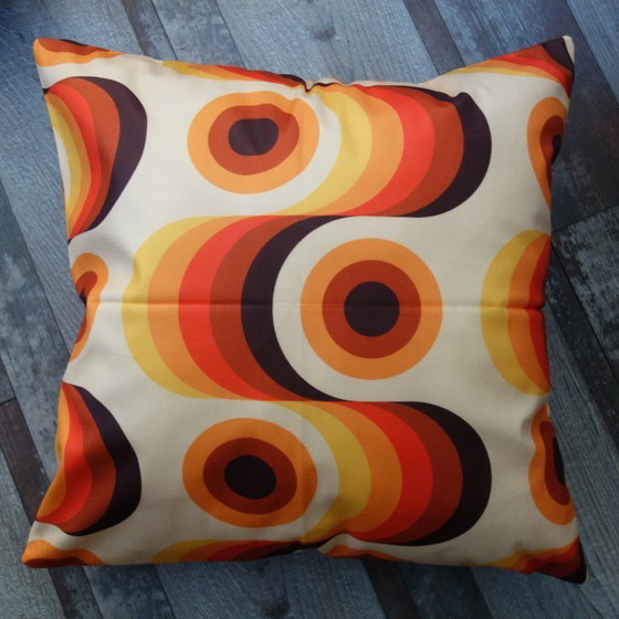Image 1 of Set di 4 federe per cuscini in stile retrò Midcentury Groovy, 45 x 45 cm (imbottitura esclusa).