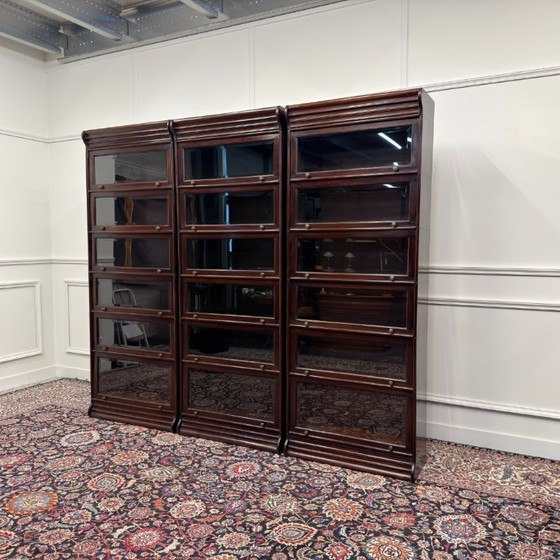 Set of Classic English Globe Wernicke Bookcases – Glass, Wood (photo 3 of 15)