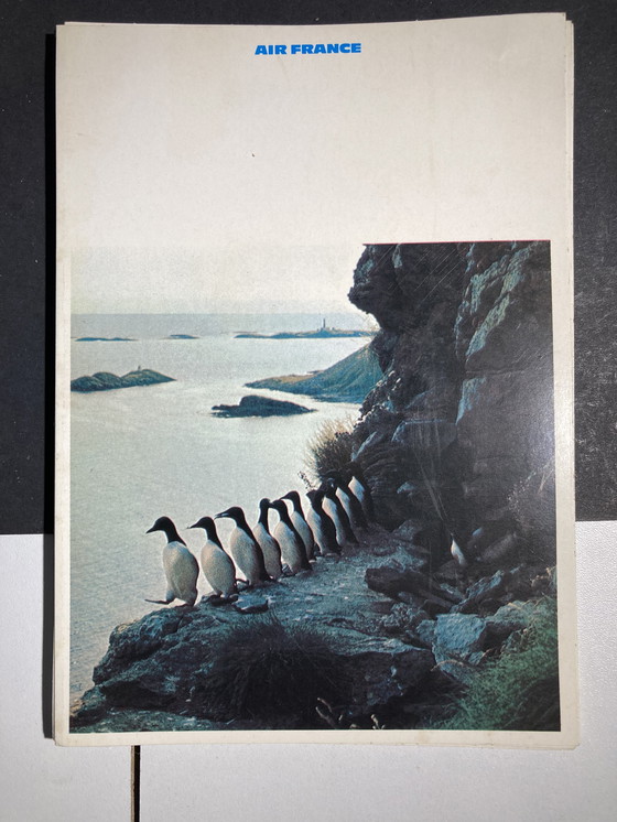 Image 1 of 11 vintage AIR FRANCE menu 80’S PARIS DAMASCUS LOS ANGELES DAKAR MONTEVIDEO 