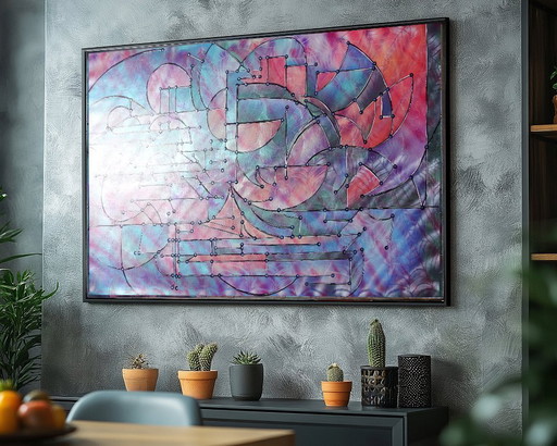 Cubisme A1457 - Peinture acrylique originale