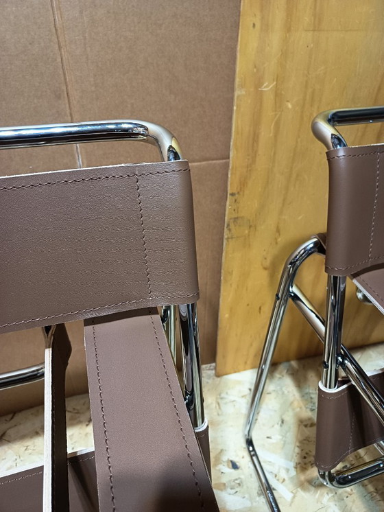 Image 1 of Poltrone Knoll Wassily B3 2 nuove/usate in pelle color noce di Marcel Breuer € 4.400