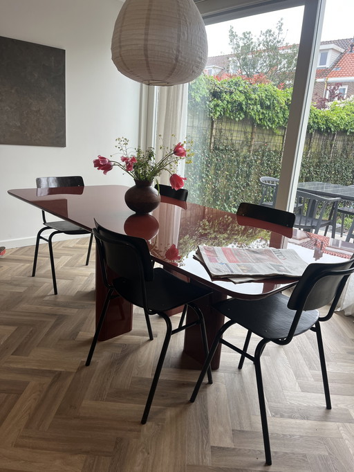 Red Lacquer Dining Table Gabrielle Paris - Joe