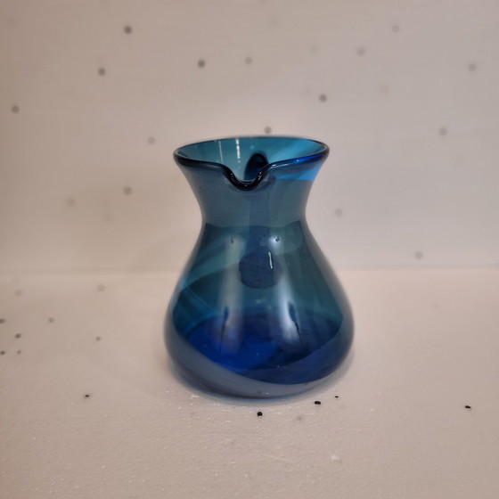 Image 1 of Jarra cristal soplado azul, 50’s - Italia