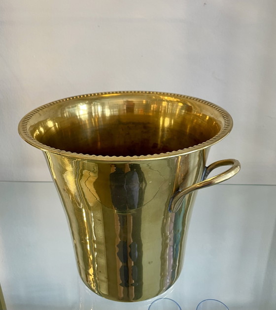 Image 1 of Handgemaakte champagnekoeler/wijnkoeler van messing