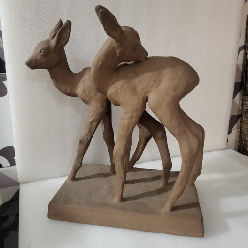 Raw ceramic sculpture, Else Bach, 1936 Majolika Karlsruhe