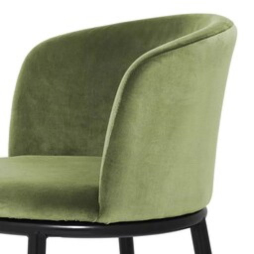 Filmore set van 2 - Cameron light green – Eichholtz, eetkamerstoelen, Metal, Velvet