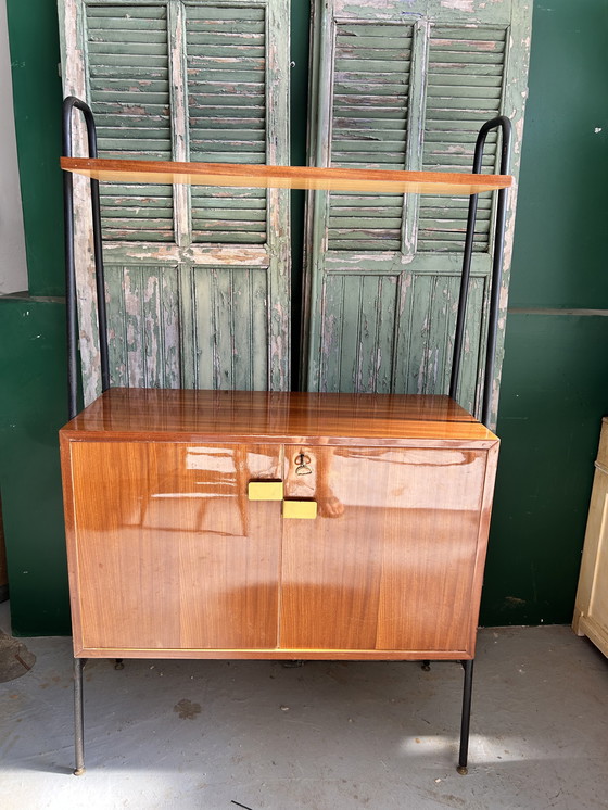 Image 1 of Modernist highboard in mahogany and metal