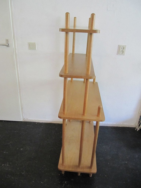 Vintage Willem Lutjens Stick Cabinet Room Divider Bookcase Cabinet – Gouda den Boer, Wood (photo 3 of 10)