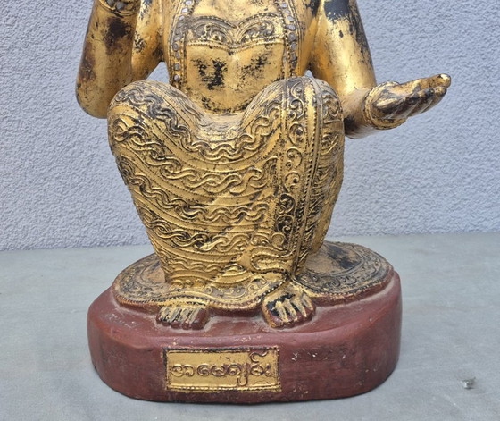 Antica Scultura Nat Birmana in Legno - XIX Secolo 51cm – Sculture (photo 11 of 15)