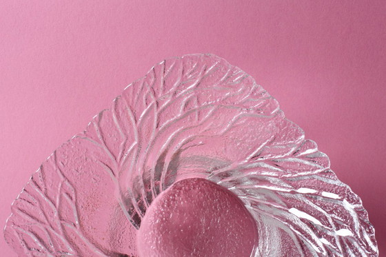 Image 1 of Mid-Century Finnish Glass Bowl: Lasisepät Mäntsälä 'Forest' Design