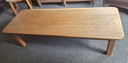 Long oak coffee table with two drawers