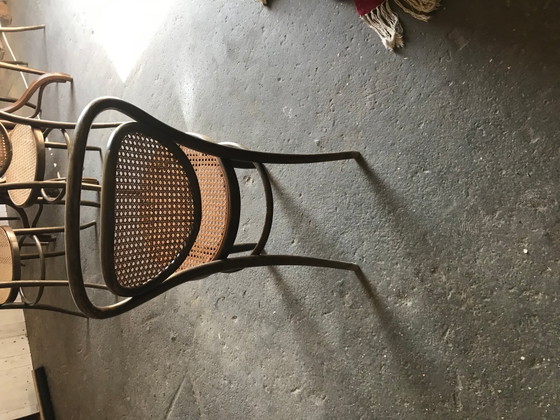 Oval Dining Chairs & Table in Wood Cane, Germany, 1960s, Set of 7 – Dining set, Mid Century Modern (photo 6 of 12)