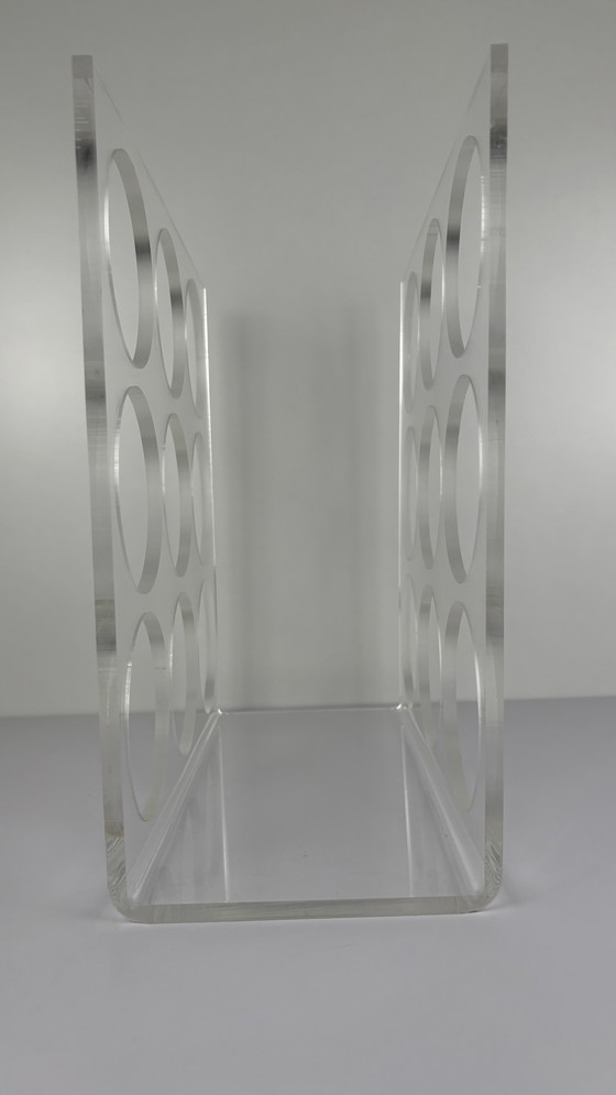 Image 1 of Vintage Plexiglass Acrylic Wine Rack Wine Bottle Bottle Holder
