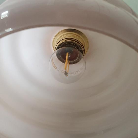 Image 1 of Lampada a sospensione vintage Art Déco in opale rosa tenue