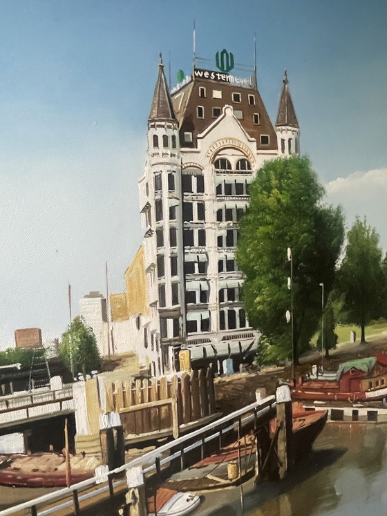 Image 1 of Frank van der Burg - Casa Blanca de Rotterdam - Óleo sobre lienzo