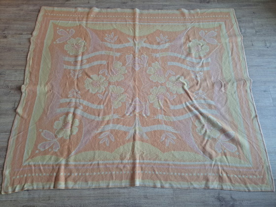 Image 1 of Vintage Bloemenplaid in Zachte Pastelkleuren – Dubbelzijdig Patroon – 173 x 205 cm