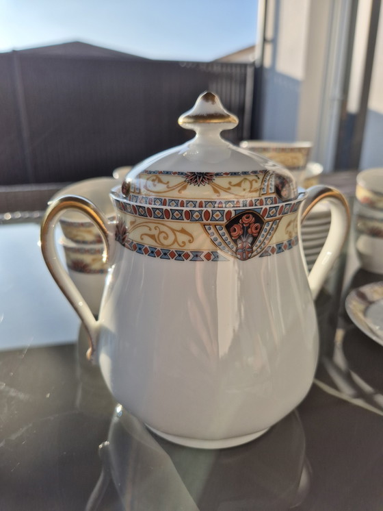 Image 1 of Set da caffè Art Deco Limoges - W.G. & Co - 1930 circa - Design orientalista - 25 pezzi