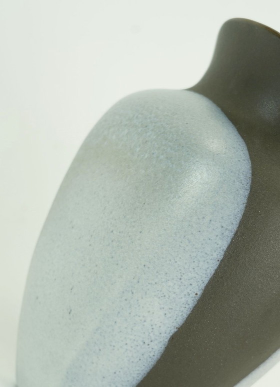 Image 1 of german mid century vase by majolika karlsruhe, two-tone decoration, fridegart glatzle, 1950s, model no. 6053