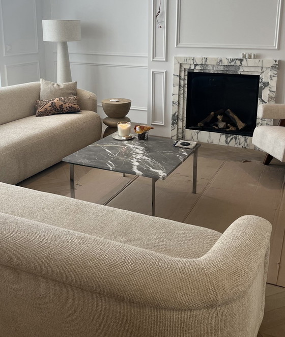 Image 1 of Vintage Marble Coffee Table With Chrome Legs