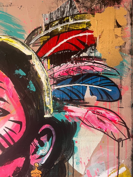 Image 1 of Cuore d'oro - Dipinto pop art 103 x 103