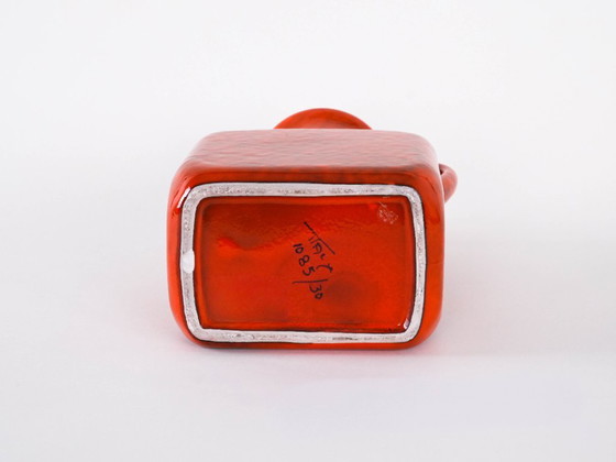 Image 1 of Rote Keramikvase, italienisches Design, 1960er Jahre, hergestellt in Italien