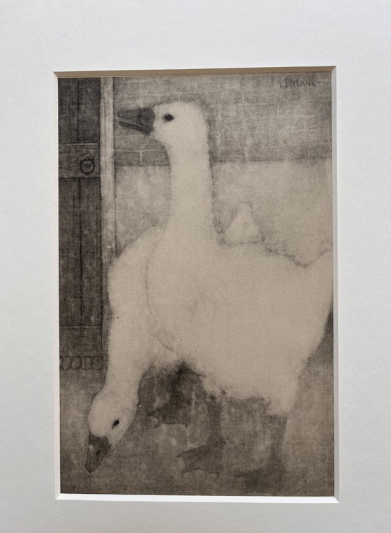 Image 1 of Jan Mankes 1889-1920 / Heliogravure 2 Geese 1923