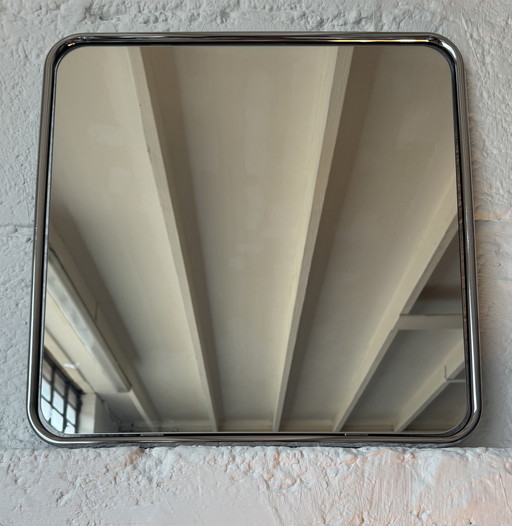 1970s chrome tubular design mirror