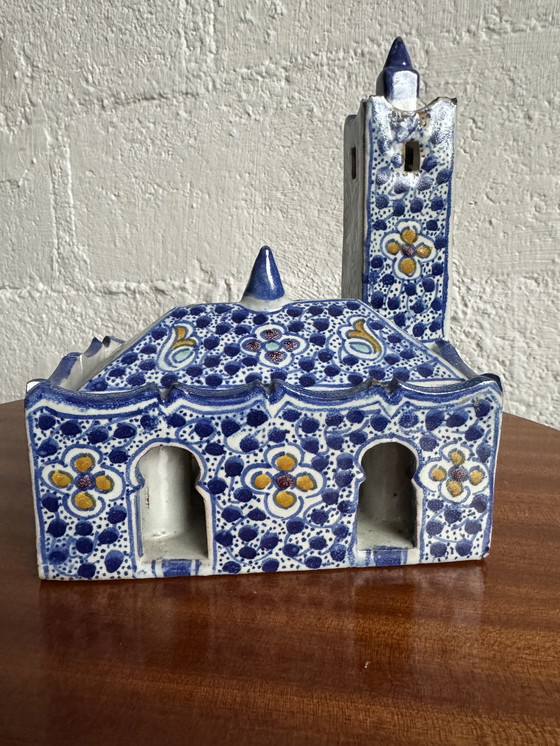 Image 1 of Antique Moroccan ceramic inkwell for illuminators