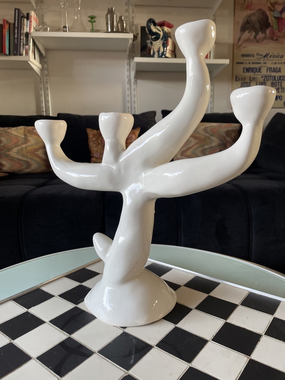 Image 1 of Candelabro de cerámica contemporáneo hecho a mano