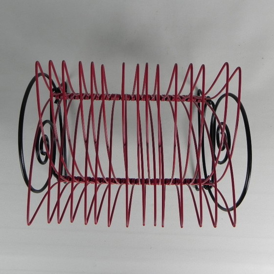Record rack for singles or LPs, 1950s – Magazine rack, Iron, Plastic (photo 5 of 10)