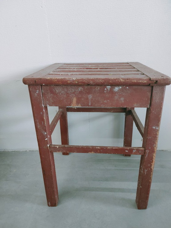 Image 1 of Brocante vintage/antique milk stool, side stool, side table (4 in stock).