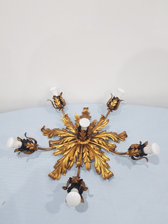 Image 1 of Lámpara de techo, Hans Kogl, Alemania, década de 1960, estilo Hollywood Regency.