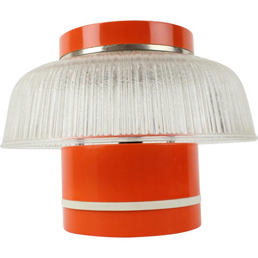 Vintage table lamp in metal and glass by Napako, Czechoslovakia 1960s
