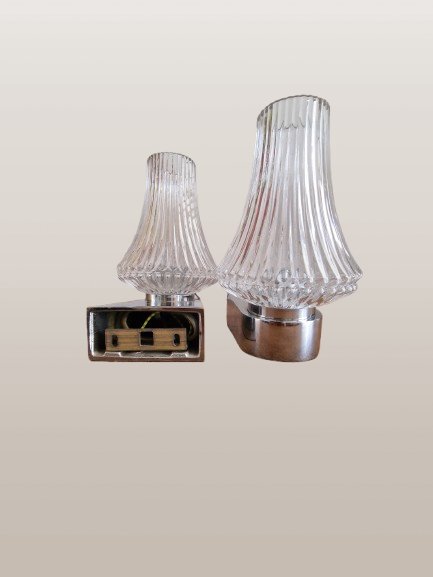 Due lampade da parete vintage Leuco – Applique, Glass, Metal (photo 5 of 6)