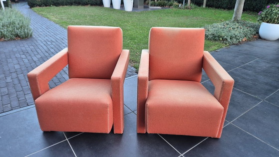2x Fauteuils Originaux Cassina 637 Utrecht - Gerrit Rietveld – Bancs, Textile (photo 5 of 11)