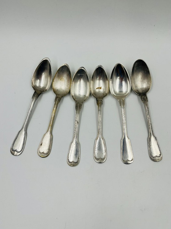 Lot of 6 Silver-Plated Soup Spoons Wiskemann – Cutlery Sets, Metal (photo 2 of 15)