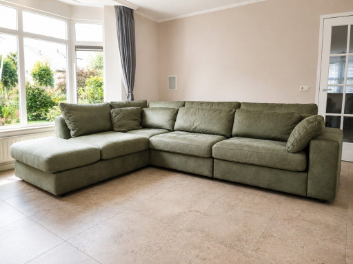 Canapé d'angle Henders & Hazel Braga XL – 5 places – vert – hoekbanken, Textile