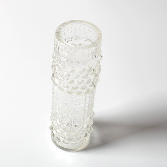 Image 1 of Vintage Pressed Glass Vase: CandleWax Design by František Pečený, Czech Art Glass