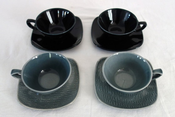 Image 1 of 2 Tassen mit Untertassen New Time Boch Frères 1955