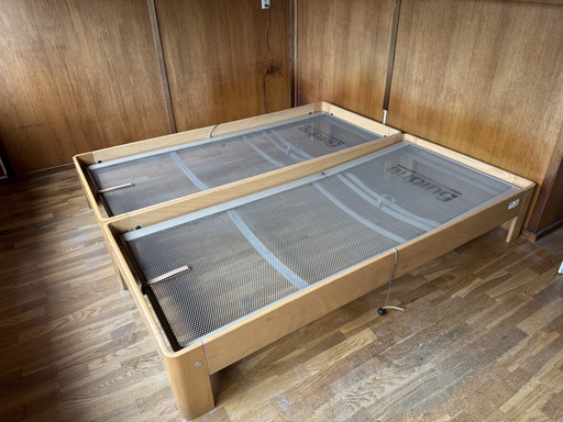 2 vintage Auping Auronde bedden (laag)