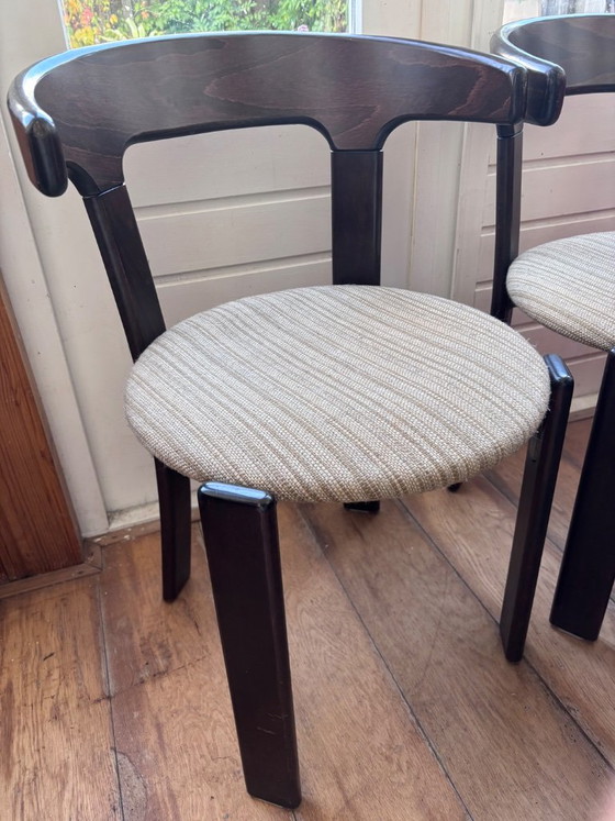 Set di quattro sedie da pranzo in legno marrone scuro, Bruno Rey, Vintage (foto 3 di 5)